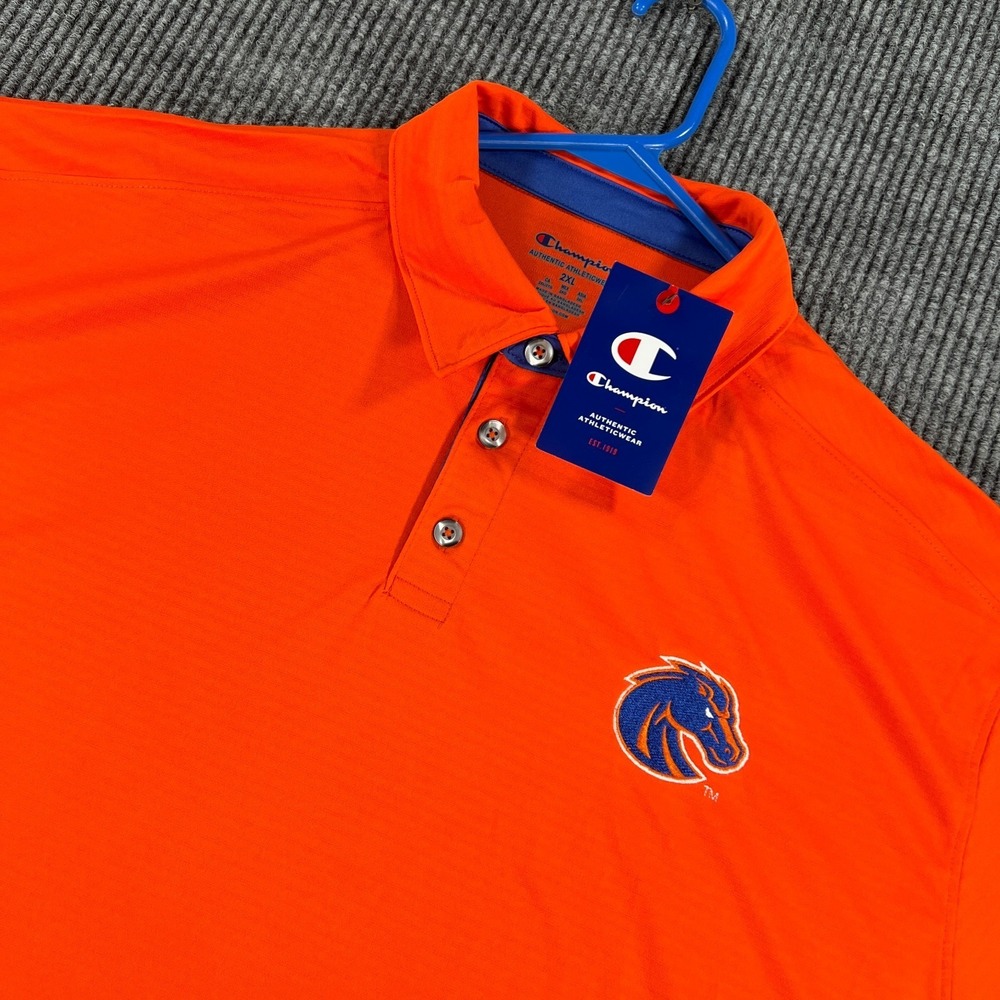Boise State Broncos Polo Shirt Mens 2XL‎ XXL Orange Short Sleeve NCAA MWC New